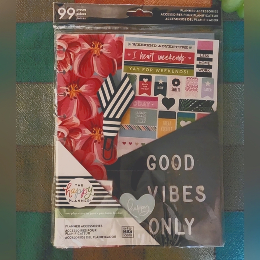 The Happy Planner Good Vibes Only Everyday Planner Accessories Set - 99 Pieces